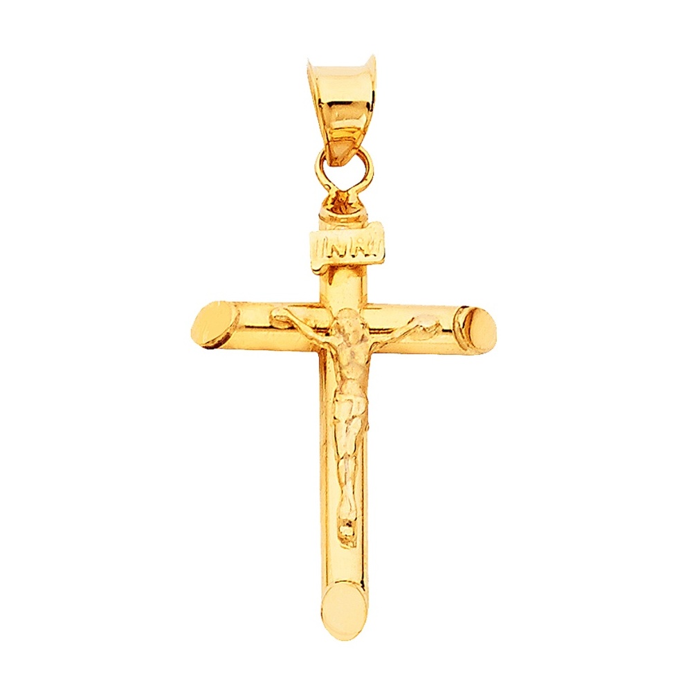 14K Yellow Gold Religious Crucifix Pendant